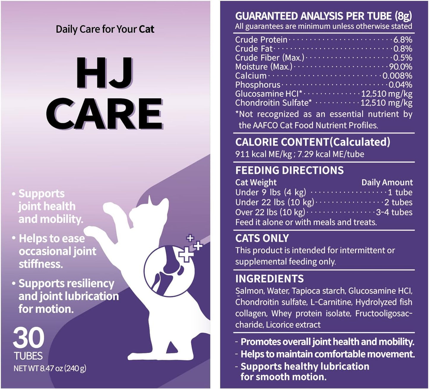 Doctor By HJ Care Cat Joint Supplement Hip&Joint Care Glucosamine for Cats Arthritis Pain Relief with Glucosamine & Chondroitin 30 lickable Formula Individually Packaged, Salmon (1 Pack) - Image 12