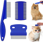 BENSEAO 3 Pieces Pet Flea Combs front view grooming tool set
