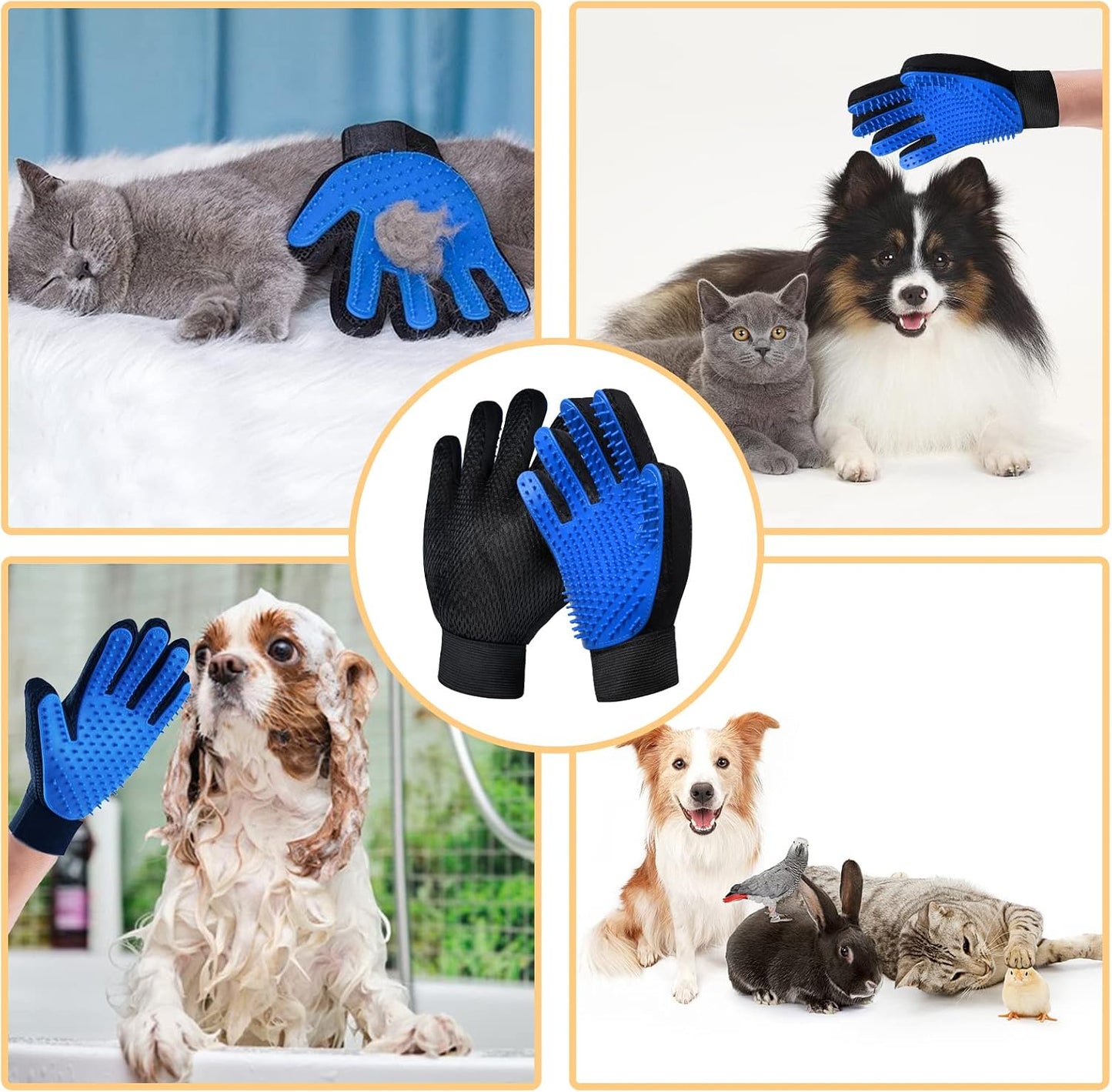 Adjustable wrist strap detail on the Gjease pet grooming mitt