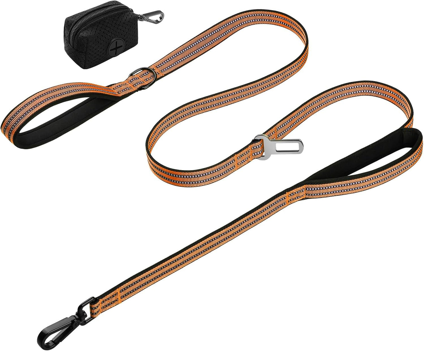 WINGOIN tactical green pet leash showing the premium neoprene padded inner handle grip