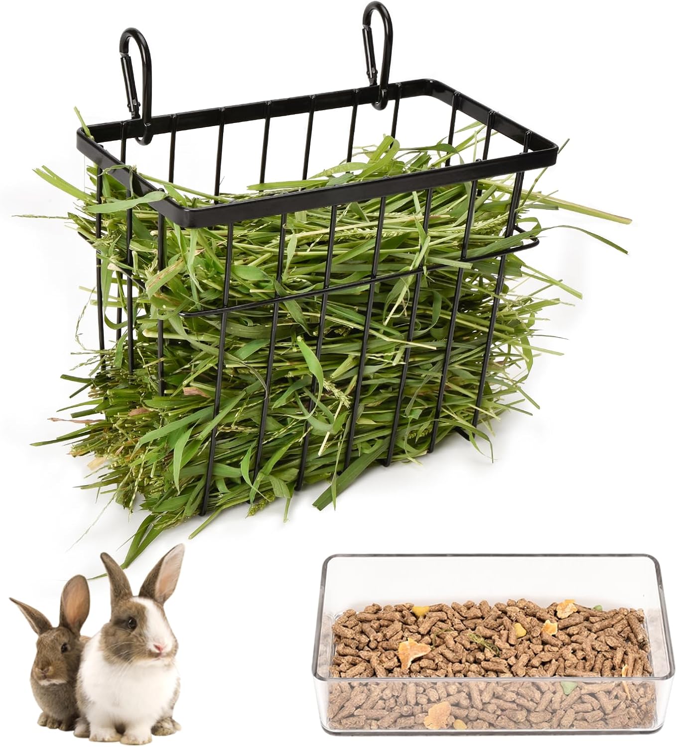 Sangle Sopffy Rabbit Feeder and Water Dispenser Set, Gravity Food Bowl with Water Bottle for Cage, Small Animal Feeding Station for Bunny, Guinea Pig, Chinchilla, Ferret, Hedgehog, Blue 2-Piece Set - Image 10