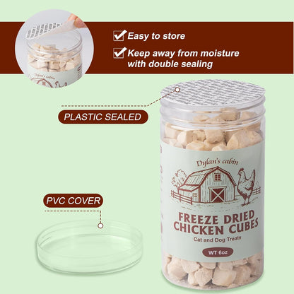 Premium 6 Ounce jar of Dylan's Cabin freeze dried meat rewards