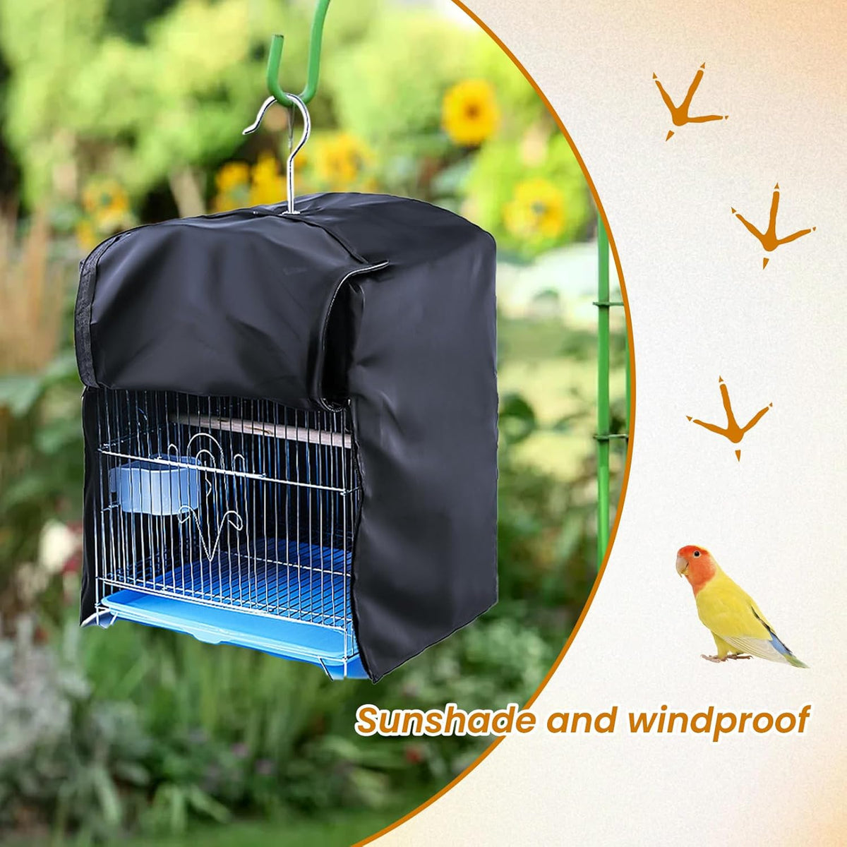 Wzttdm lightproof bird cage cover in black color