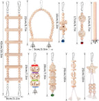 Uyoupet natural wood bird ladder and bridge accessory
