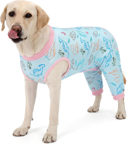 Kuoser premium imported pink striped dog recovery clothing layout