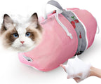 Cinf Cat Bathing Bag(Free Muzzle) Breathable Mesh Anti Scratch Adjustable Cat Grooming Bag for Nail Trimming, Bathing Soft Cat Washing Bag(Light Blue) M - Image 10