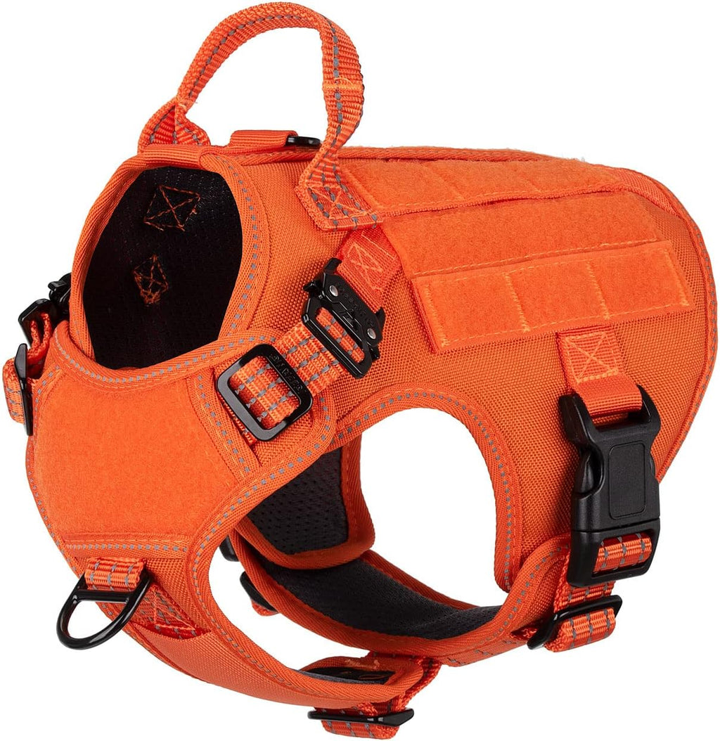 ICEFANG Tactical Dog Harness, Large Size,2X Metal Buckle,Working Dog MOLLE Vest with Handle,No Pulling Front Leash Clip,Hook and Loop Panel (Brown,L (Pack of 1)) - Image 9