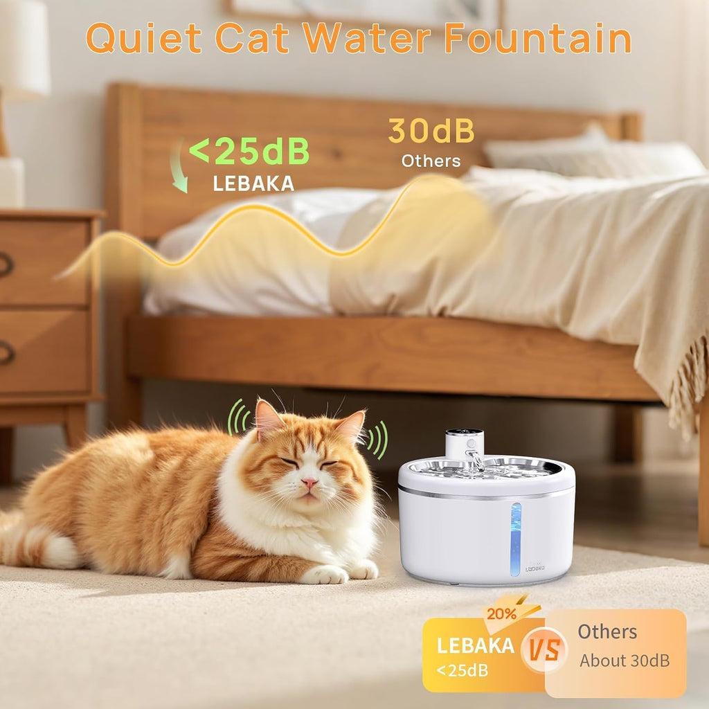Labeka wireless pet water fountain in modern home interior
