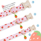 Adjustable Strap And Quick-release Buckle On Strawberry Pet Accessory