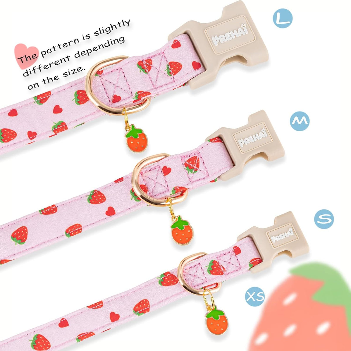 Adjustable Strap And Quick-release Buckle On Strawberry Pet Accessory