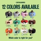 Cattasaurus Peekaboo Cat Cave Donut for Multiple & Large Cats up to 30-45 lbs, 3-in-1 Self Warming Cat Bed, Tunnel & Scratcher for Indoor Cats, Washable & Detachable Small Dog Bed (Light Gray, Large) - Image 9