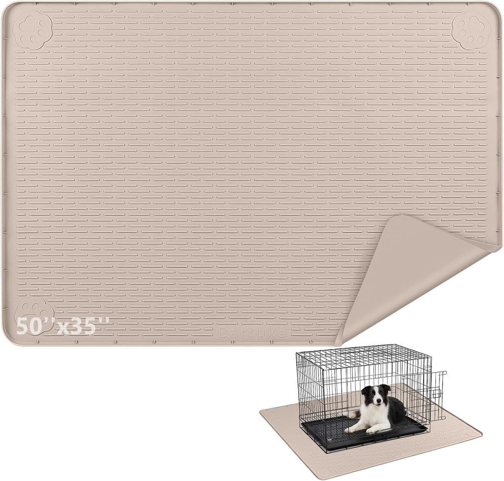 Silicone Dog Crate Mat, 40"x 28" Under Dog Crate Kennel Pad with Raised Edge, Washable Dogs Bed Mat, Waterproof, Leakproof, Protect Floors (Dark Grey) - Image 11
