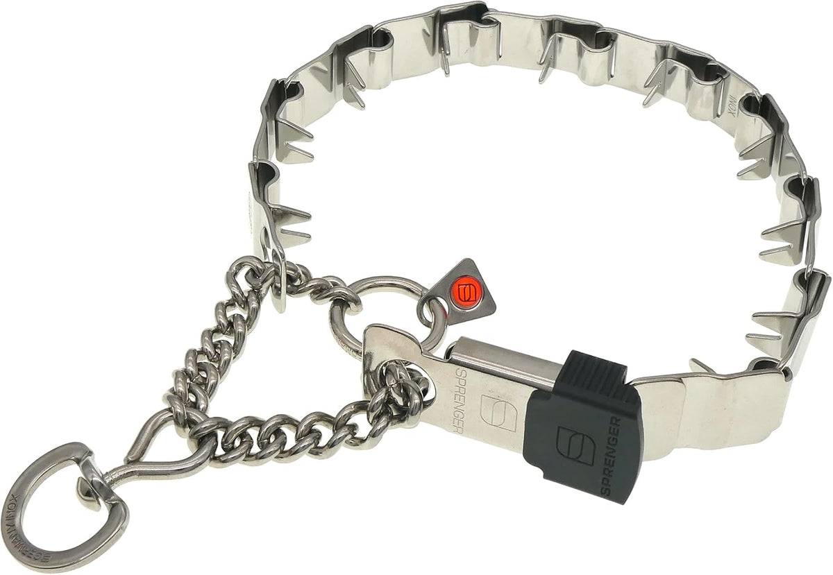 Herm Sprenger NeckTech Sport Dog Training Prong Collar with ClicLock Buckle on The Side No-Pull Collar with Swivel D-Ring Made in Germany (Black Stainless Steel, 19in (Neck Size up to 16in)) - Image 11