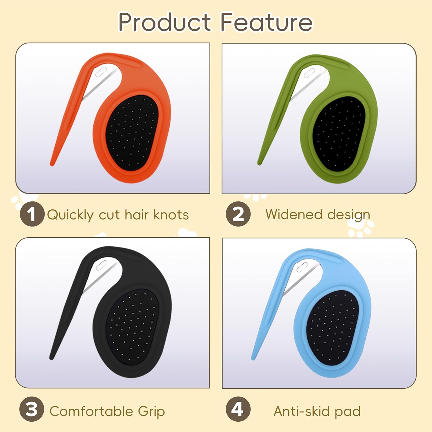 YTaraHub pet grooming comb set showcasing ergonomic non-slip handle