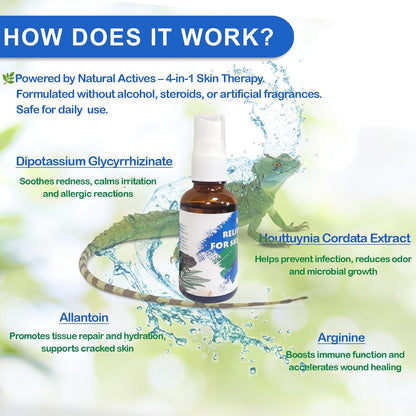 Back label of Nutriarise skin repair spray showing ingredients
