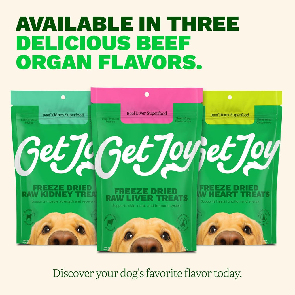 Get Joy freeze dried beef liver pieces texture and size detail
