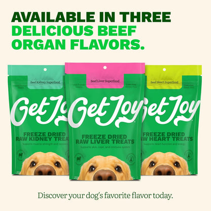 Get Joy freeze dried beef liver pieces texture and size detail
