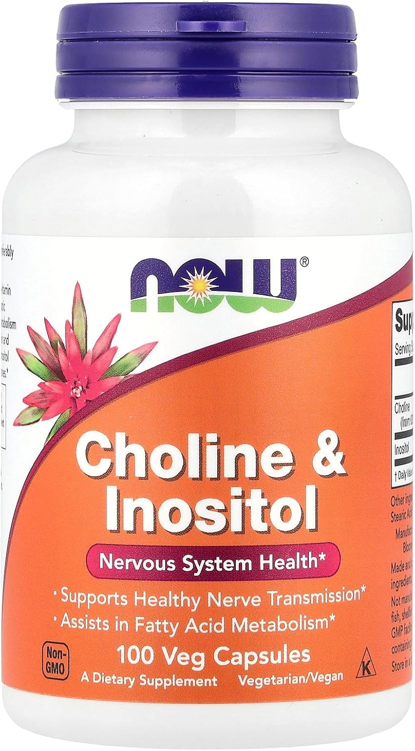Now Foods Choline and Inositol (500g, 100 Capsules) - Image 1
