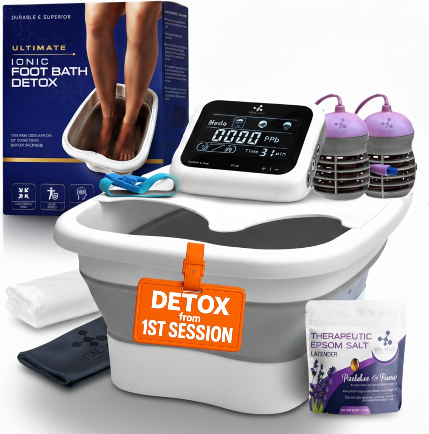 Vital Vibes Ultimate Ionic Foot Bath Detox Machine front view