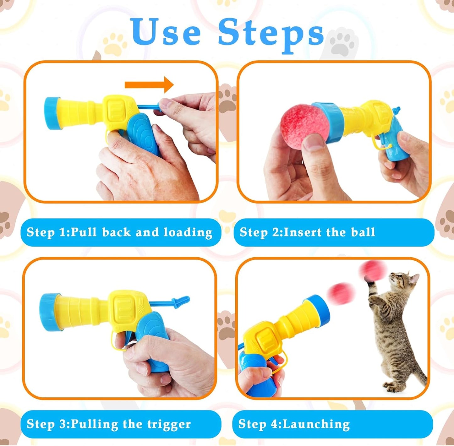 Cat playing with Eerrhhaq interactive toy launcher