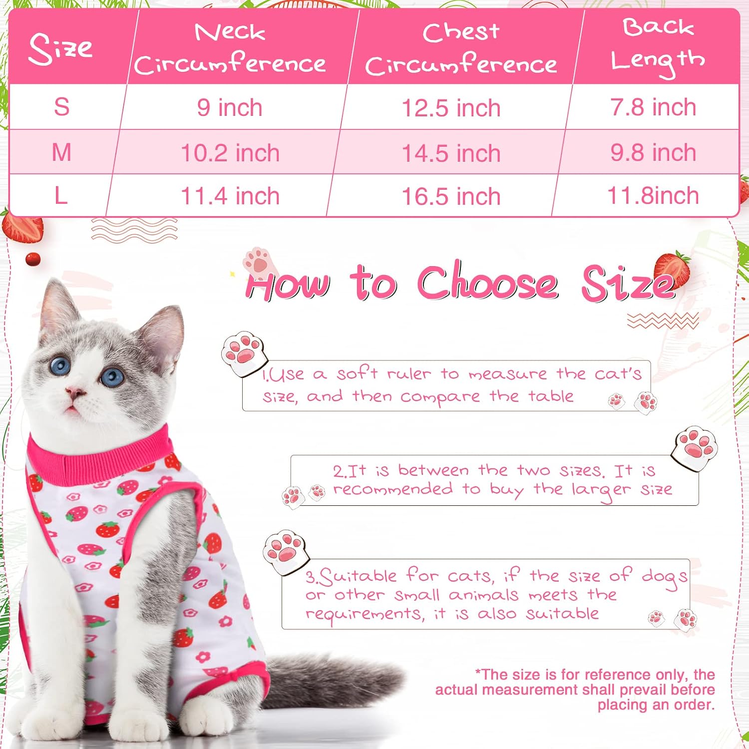 Nuanchu kitten recovery onesie pack showcasing orange and lemon fruit style prints.