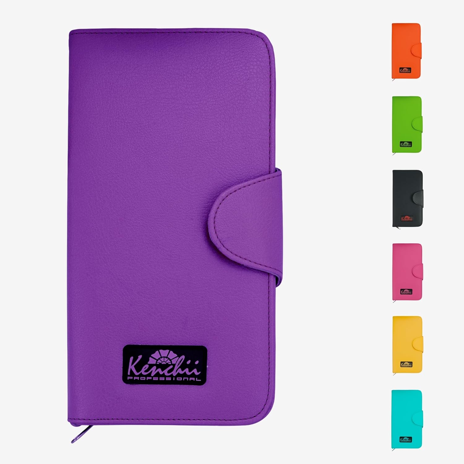 Kenchii shear and scissor case front view purple professional grooming bag