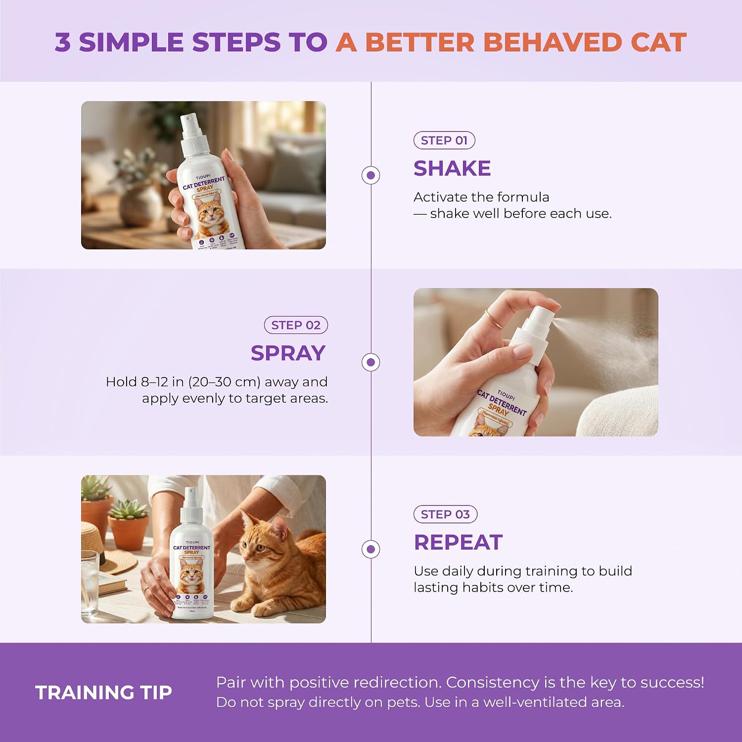 Tioupi cat repellent spray for indoor and outdoor use