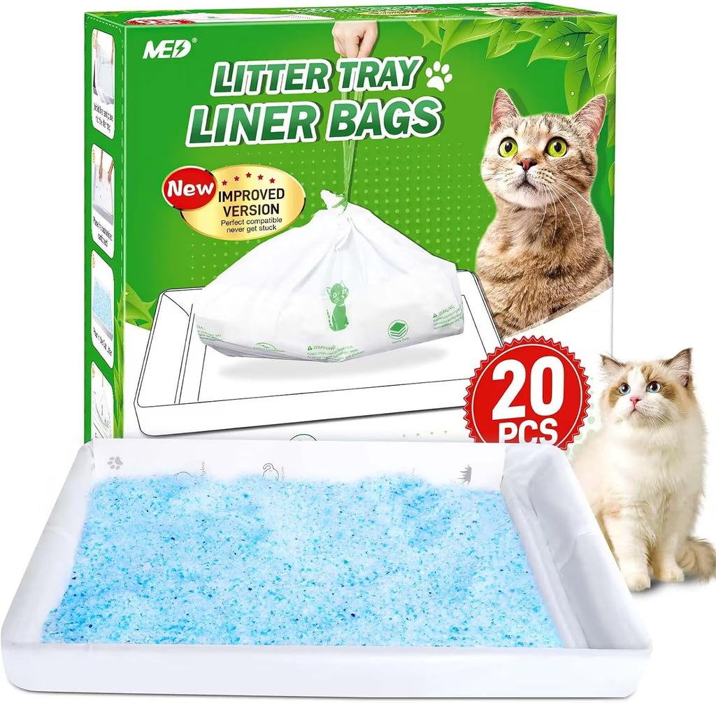 MED litter box liners packaging front view with twenty pack count.