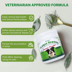 Close up of Petstoral dental powder packaging