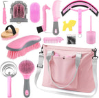 Abbylike 15 Pieces Horse Grooming Kit with Organizer Tote Bag Tack Room Supplies Horse Brush Sets Care Equine Cleaning Kit Shedding Grooming Massaging Tools (Beige) - Image 10