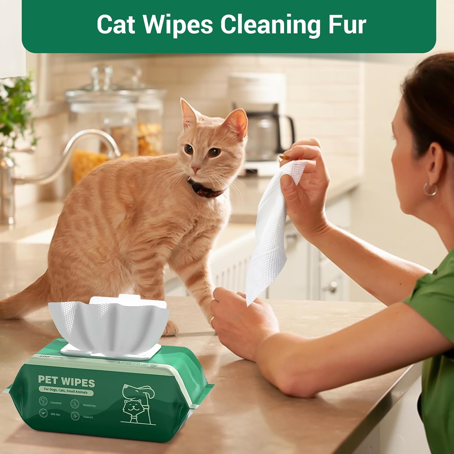 Unscented multi purpose pet wipes safe for dog face eyes and ears.