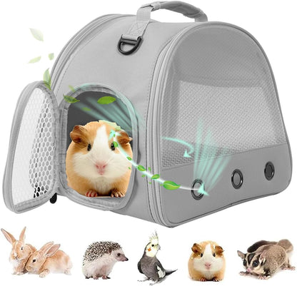 Guinea Pig Carrier Backpack, Clear Bubble Window Backpack for Guinea Pig, Bunny Rat Bird (Black, Carrier) - Image 13