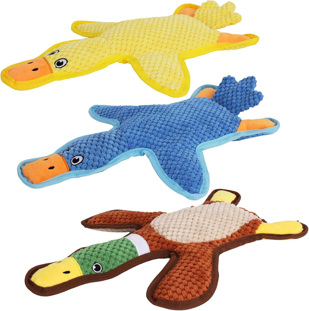 Eneston squeaky duck dog toys front view pack of three