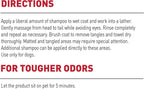 Odor Capture 360 dog shampoo and conditioner bottle details