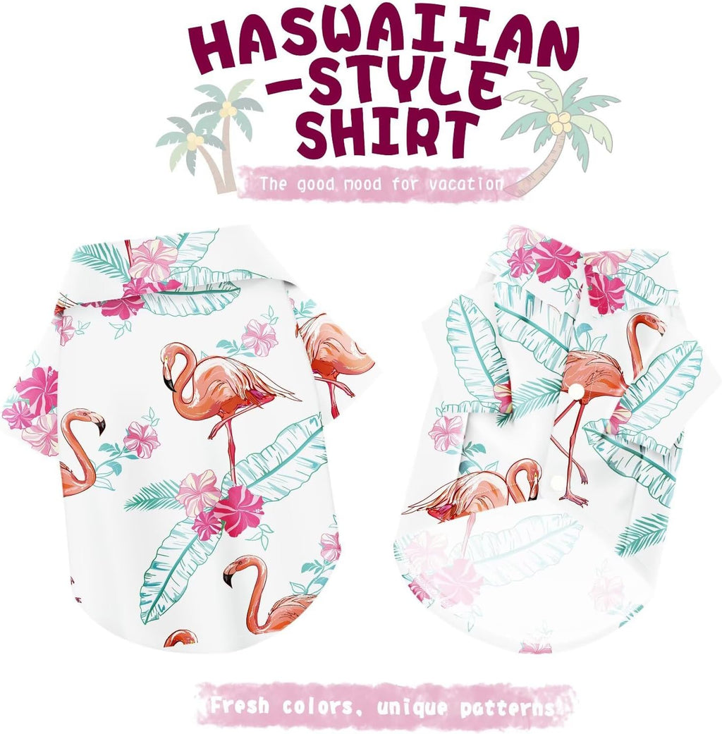 Tropical flamingo print dog shirt for summer