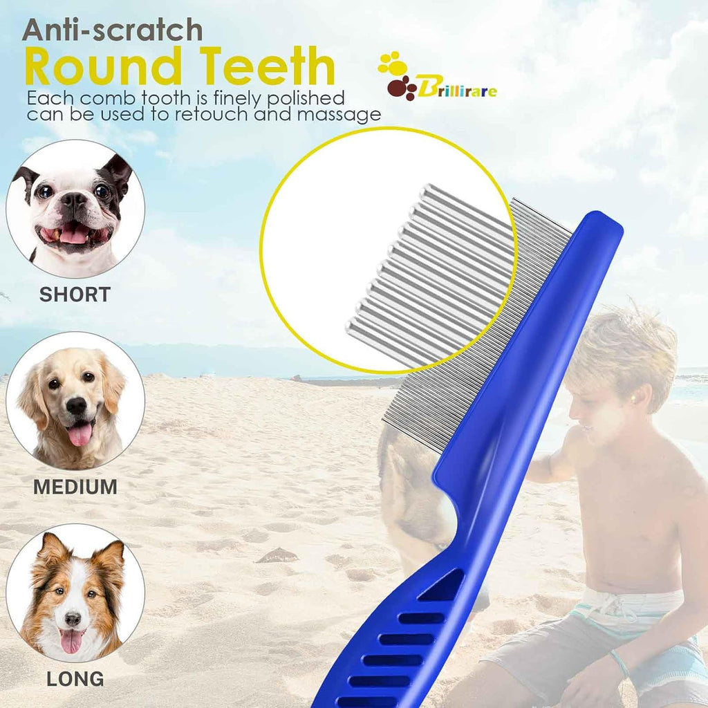 Brillirare long needle and short needle pet combs for full coat detailing.