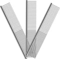 Elfirly stainless steel dog grooming comb three pack front view for professional pet dematting