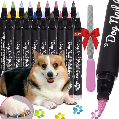 Loqpol 18 piece dog nail polish pen set front view