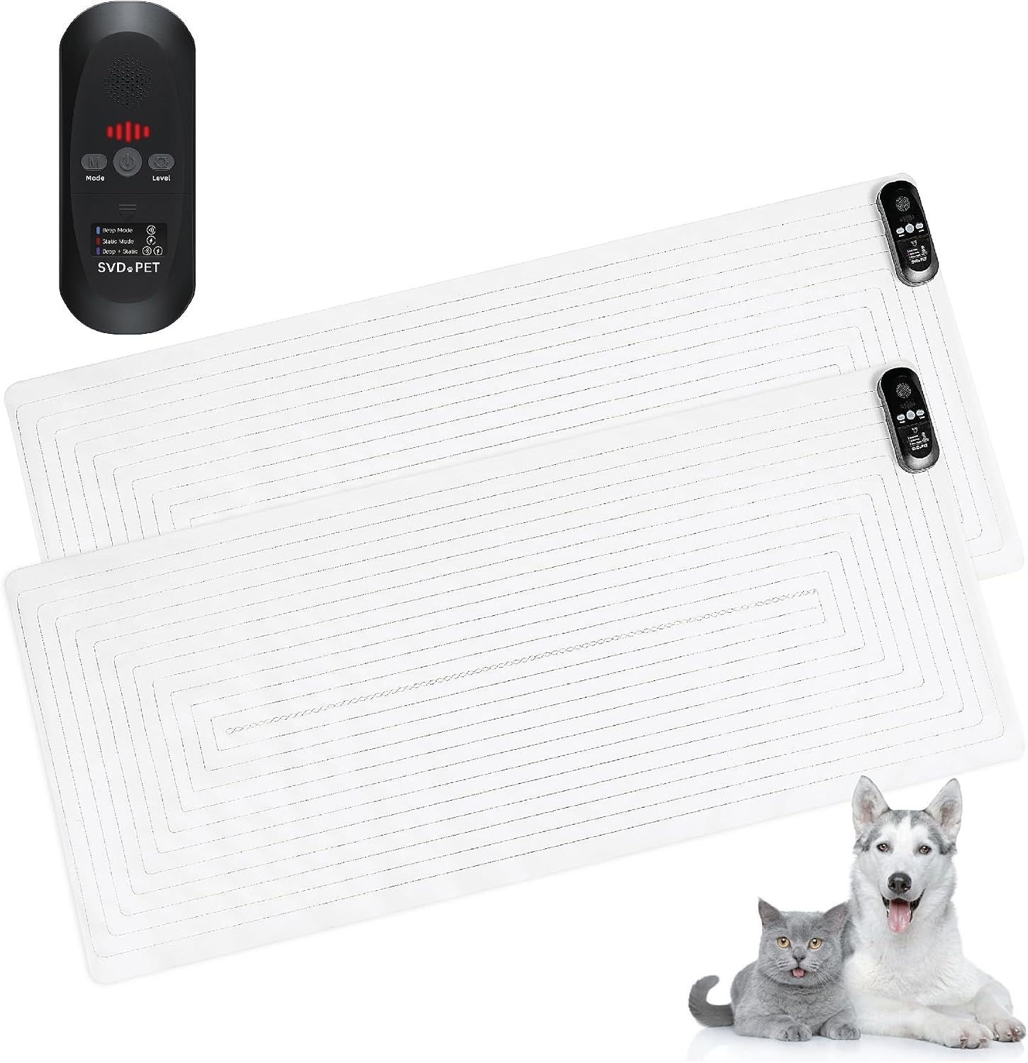 SVD.PET 2-Pack Pet Training Mat with Tester, Pet Shock Pad, Dogs & Cats Electronic Repellent mat for Indoor, 3 Training Modes, 5 Levels, Pet Safe Mode (Black controler 60" X 12") - Image 9
