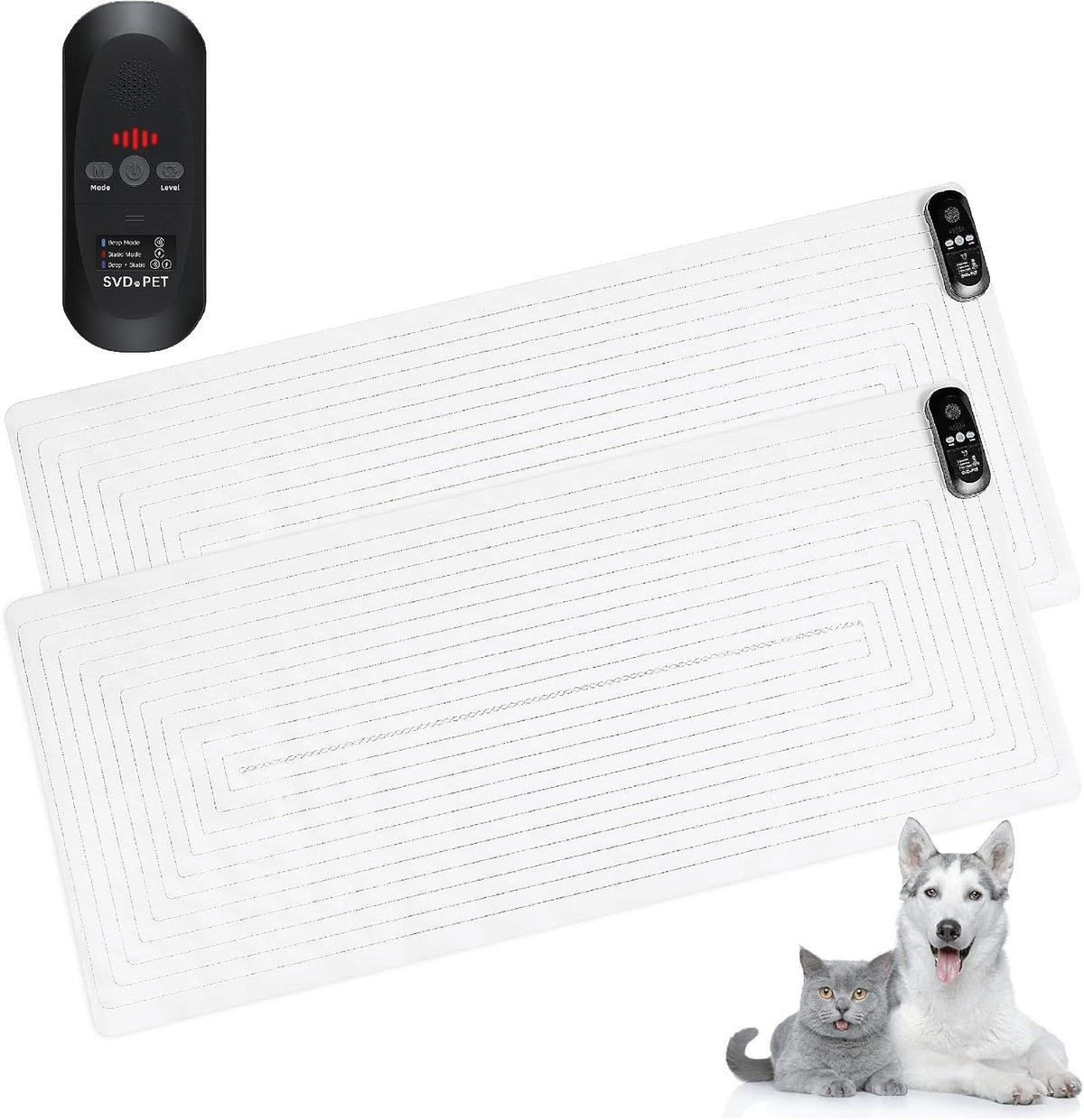SVD.PET 2-Pack Pet Training Mat with Tester, Pet Shock Pad, Dogs & Cats Electronic Repellent mat for Indoor, 3 Training Modes, 5 Levels, Pet Safe Mode (Black controler 60" X 12") - Image 9