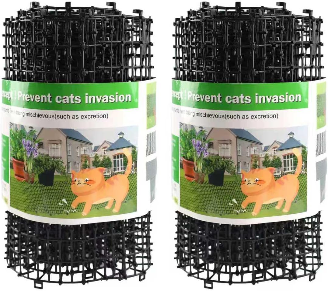 Pet Repellent Mat, White, 6.5 feet with 8 Ground Stakes 8 Zip Tie, Cat Repellent Mat with Gentle Spikes for Garden/Backyard, Dog and Raccoon Deterrent Mat, 78.74 inches x 11 inches. - Image 10