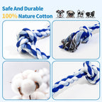 Close-up of the tightly woven natural cotton fiber knots on the premium WDZZHOT dog chew toy.