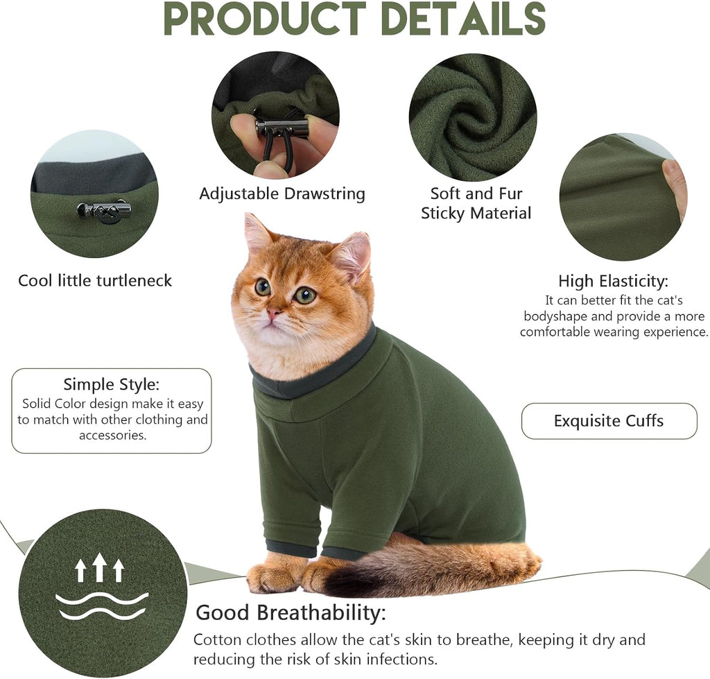 Sphynx cat wearing Adnikia green stretchy pajamas