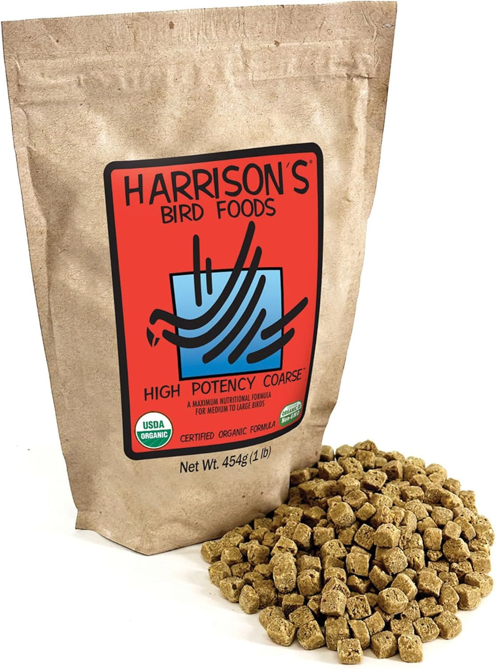 Harrison's Bird Foods High Potency Fine - Certified Organic, Non GMO Formula for Small to Medium Birds - Human Grade Pellets for Molting, Recovering & Weaning Chicks with Balanced Nutrition (1lb) - Image 10