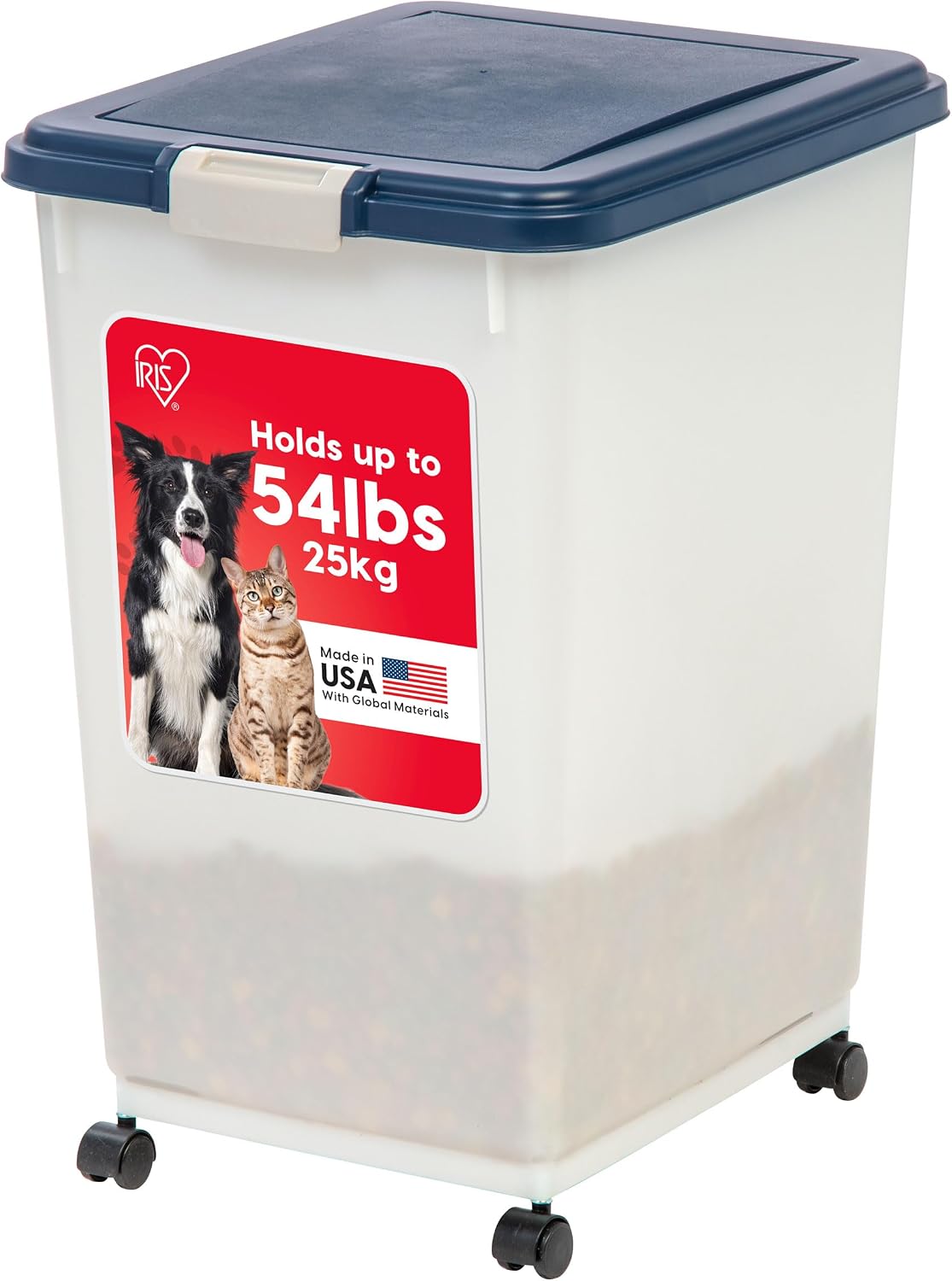 IRIS USA Airtight Dog Food Storage Container, Up to 30 lbs, Attachable Wheels, for Dog Cat Bird and other Pet Food Storage Bin, Keep Fresh, Easy Mobility, BPA Free, Black - Image 13