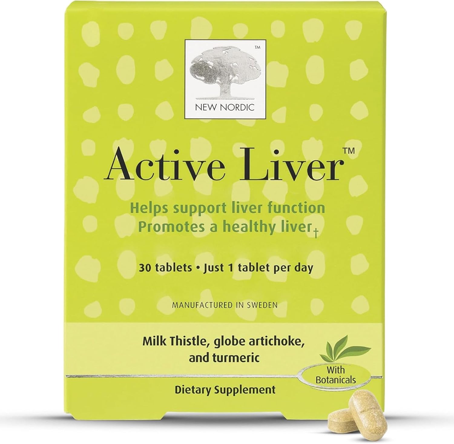 New Nordic Active Liver 30 tablets front packaging view daily liver supplement