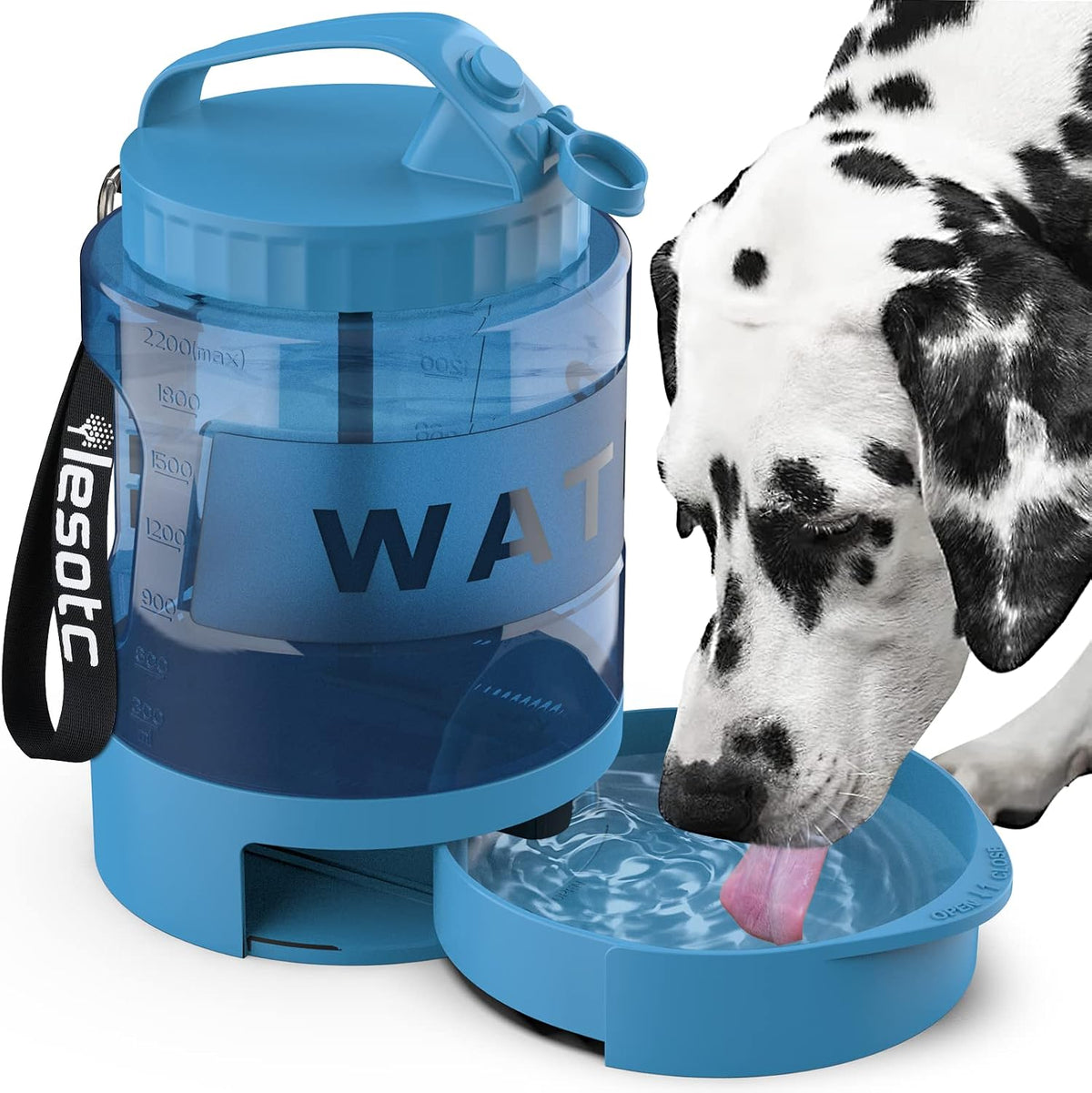 lesotc Portable Dog Travel Water Bottle, 77oz Large Travel Water Bowl for Dogs Camping Hiking Beach Hunting Essentials, Big Pet Bottles Bowl Water Dispenser for On The Go Park Car Walking Accessories - Image 14