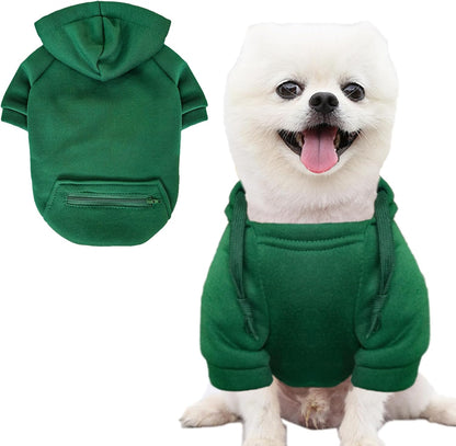 Jecikelon Dog Hoodies for Small Dogs with Zipper Pocket, Soft Fleece Puppy Clothes with Rope Hat, Warm Winter Outfits Cold Weather Coats, Cute Sweatshirt Chihuahua Costume (Small, Y02-Blue) - Image 12