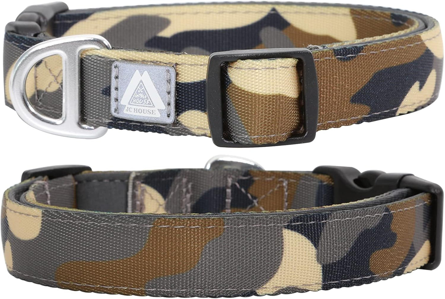 Soft Padded Dog Collar, Neck 12''-20'', Adjustable Heavy Duty Collar with 3M Reflective Logo for Medium, Large Dogs, Camo Orange, M - Image 15