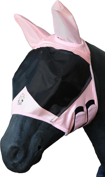 T TEKE Fine Mesh Horse Fly Mask w/Ears, UV Blocking 3D Eye Visor with Extra Fleece Cushioned Forehead, Protection from Insect Pests - Image 13